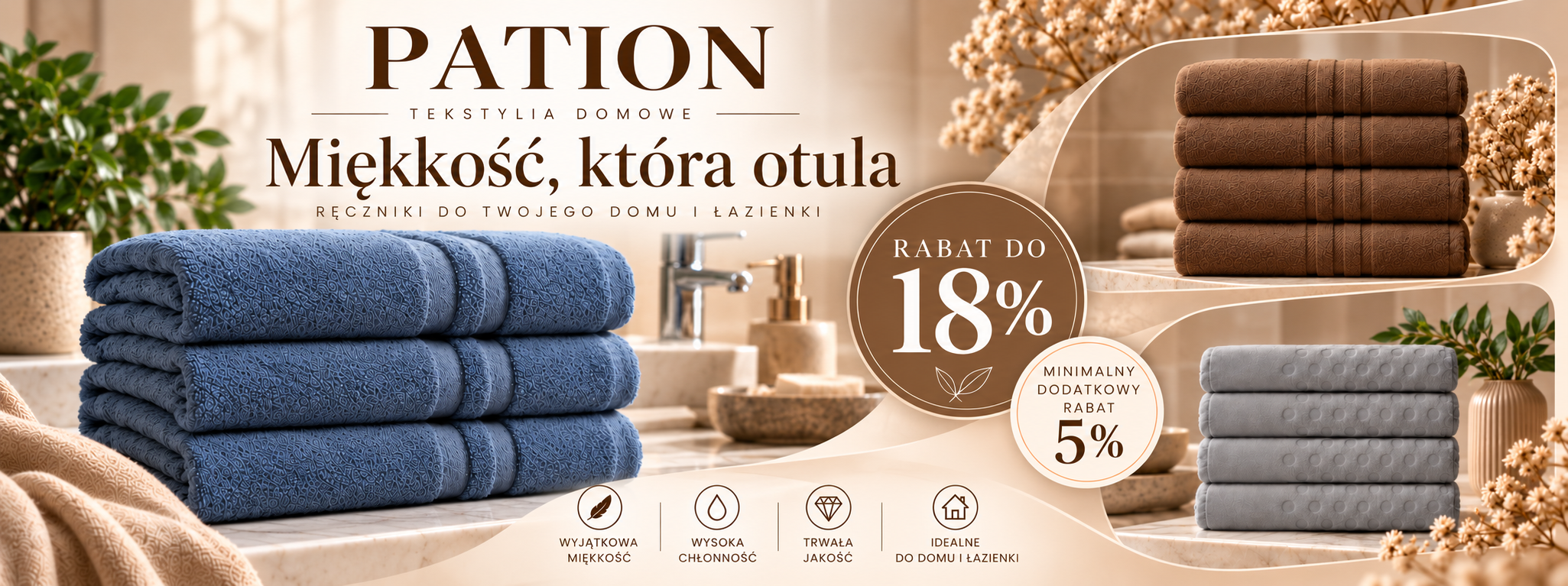 PROMOCJA NA MARKĘ PATION – RĘCZNIKI I ŚCIERECZKI