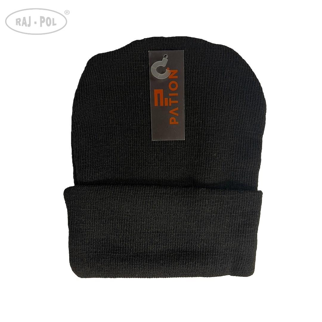 RAJ-POL / CZAPKA MĘSKA PROSTA CZARNA 735112 - www.anstel.pl