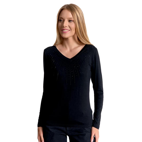 MORAJ / BLUZKA DAMSKA Z DŁUGIM RĘKAWEM WISKOZOWA BD2000-002 - www.anstel.pl