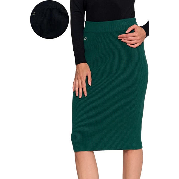 MORAJ / SPÓDNICA DAMSKA MIDI W PRĄŻEK OŁÓWKOWA SD3500-003 - www.anstel.pl