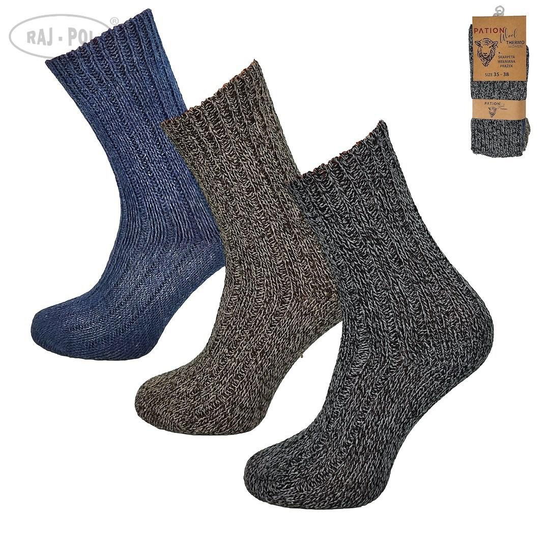 RAJ-POL / SKARPETA DAMSKA WEŁNIANA PRĄŻEK 734283 - www.anstel.pl