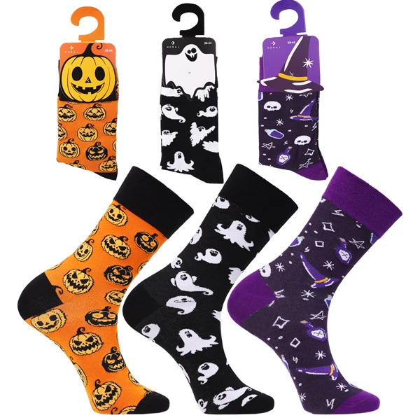 MORAJ / SKARPETY MĘSKIE DŁUGIE Z MOTYWEM HALLOWEENOWYM 2025 CML400-058 - www.anstel.pl