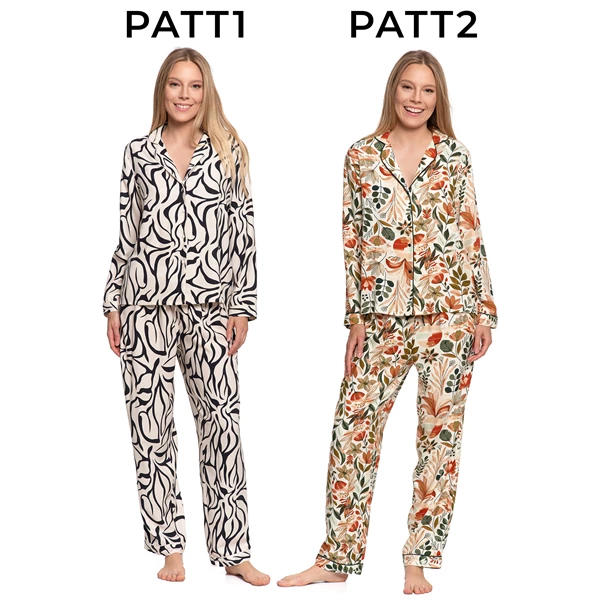 MORAJ / PIŻAMA DAMSKA Z DŁUGIM RĘKAWEM Z WISKOZY ROZPINANA PDD5800-007 AW25/26 - www.anstel.pl