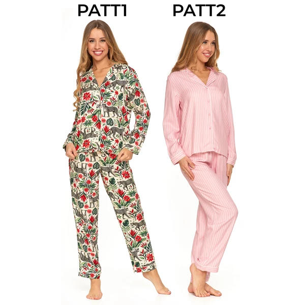 MORAJ / DAMSKA PIŻAMA ROZPIANANA Z WISKOZY Z KOŁNIERZYKIEM PDD5800-006 - www.anstel.pl