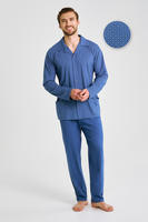TARO / 3484 PIŻAMA MĘSKA DŁUGA ROZPINANA DEREK 3XL-4XL- KOLEKCJA AW 25/26 - www.anstel.pl