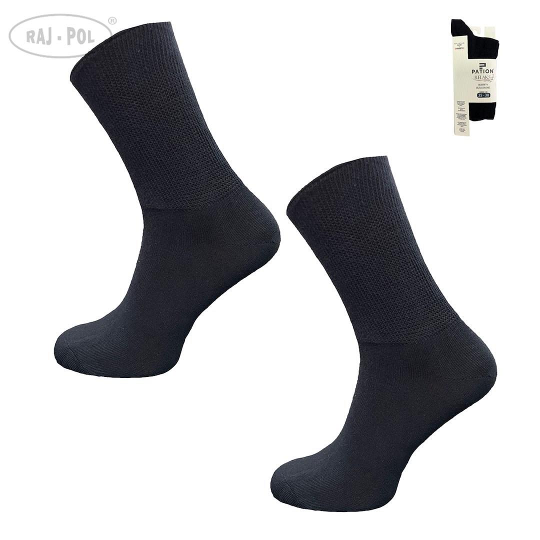 RAJ-POL / SKARPETY BEZUCISKOWE BAWEŁNIANE RELAX CZARNE 799152 - www.anstel.pl