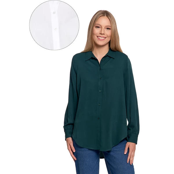 MORAJ / KOSZULA DAMSKA OVERSIZE Z WYDŁUŻONYM TYŁEM OKD3500-001 - www.anstel.pl