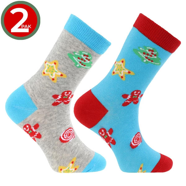 MORAJ / DŁUGIE SKARPETKI DZIECIĘCE W ŚWIĄTECZNE CIASTECZKA CSBS250-015 - www.anstel.pl