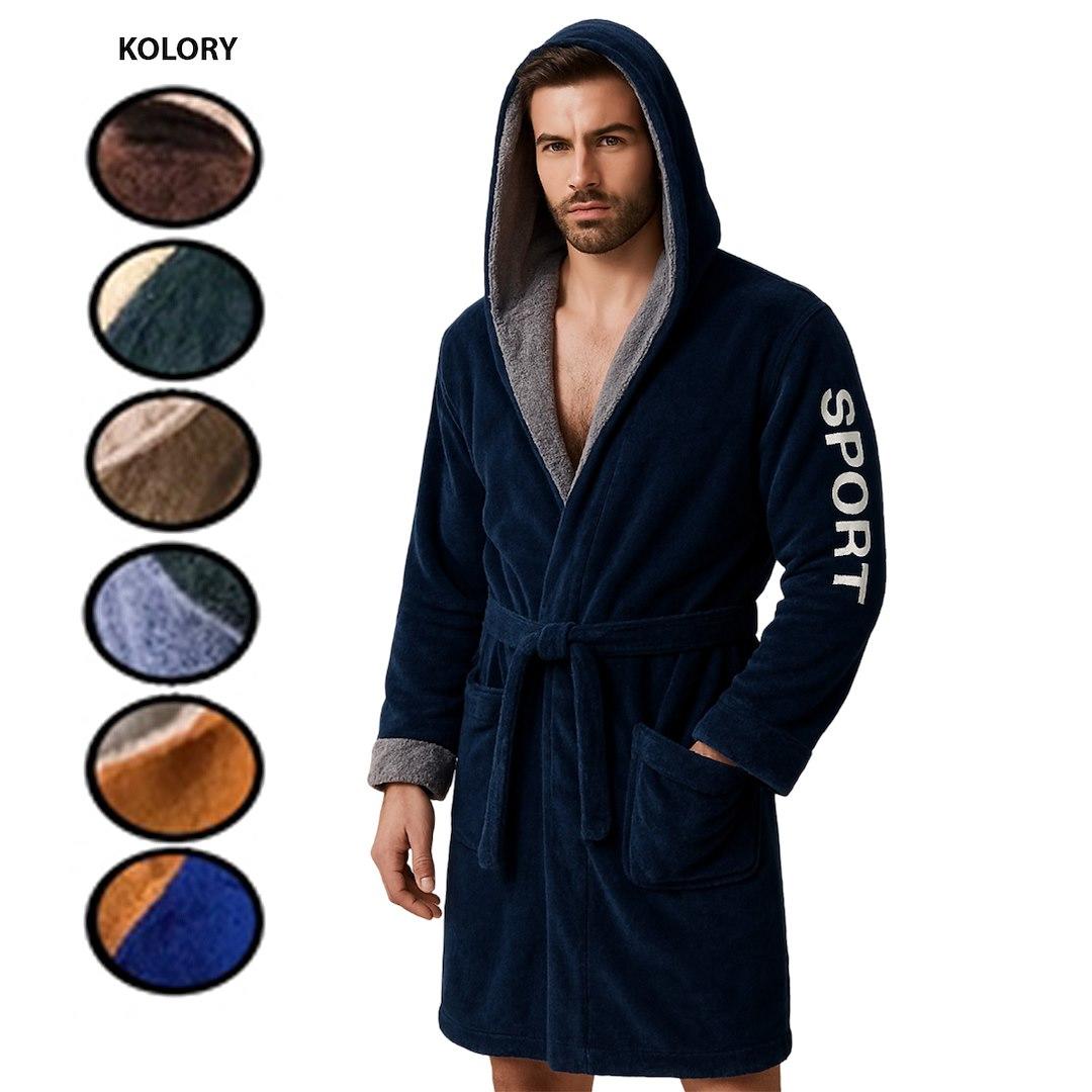 RAJ-POL / SZLAFROK GRUBY Z KAPTUREM SPORT 703326 - www.anstel.pl