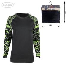 RAJ-POL / BIELIZNA THERMO BLUZKA DAMSKA CZARNO ZIELONA 741090 - www.anstel.pl