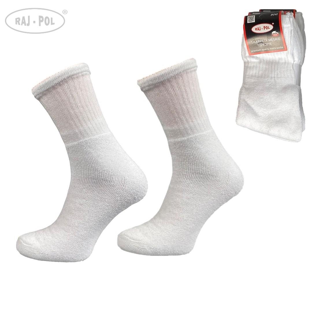 RAJ-POL / SKARPETY MĘSKIE FROTTE BIAŁE 702084 - www.anstel.pl