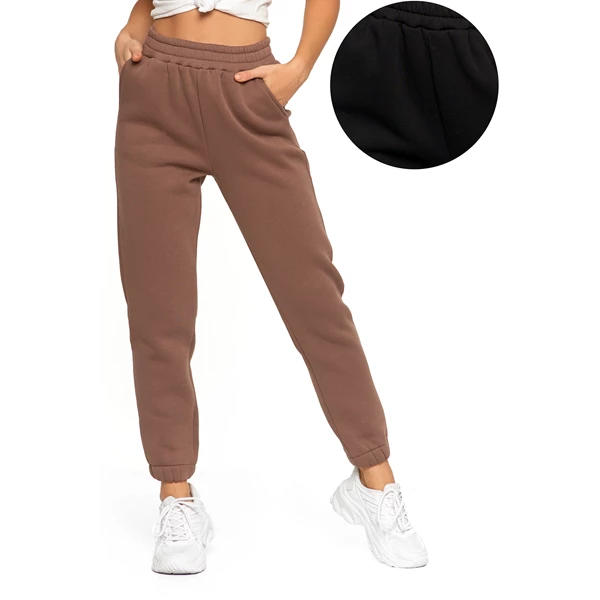 MORAJ / DAMSKIE SPODNIE DRESOWE OCIEPLANE Z WYSOKIM STANEM OSD4900-003 - www.anstel.pl