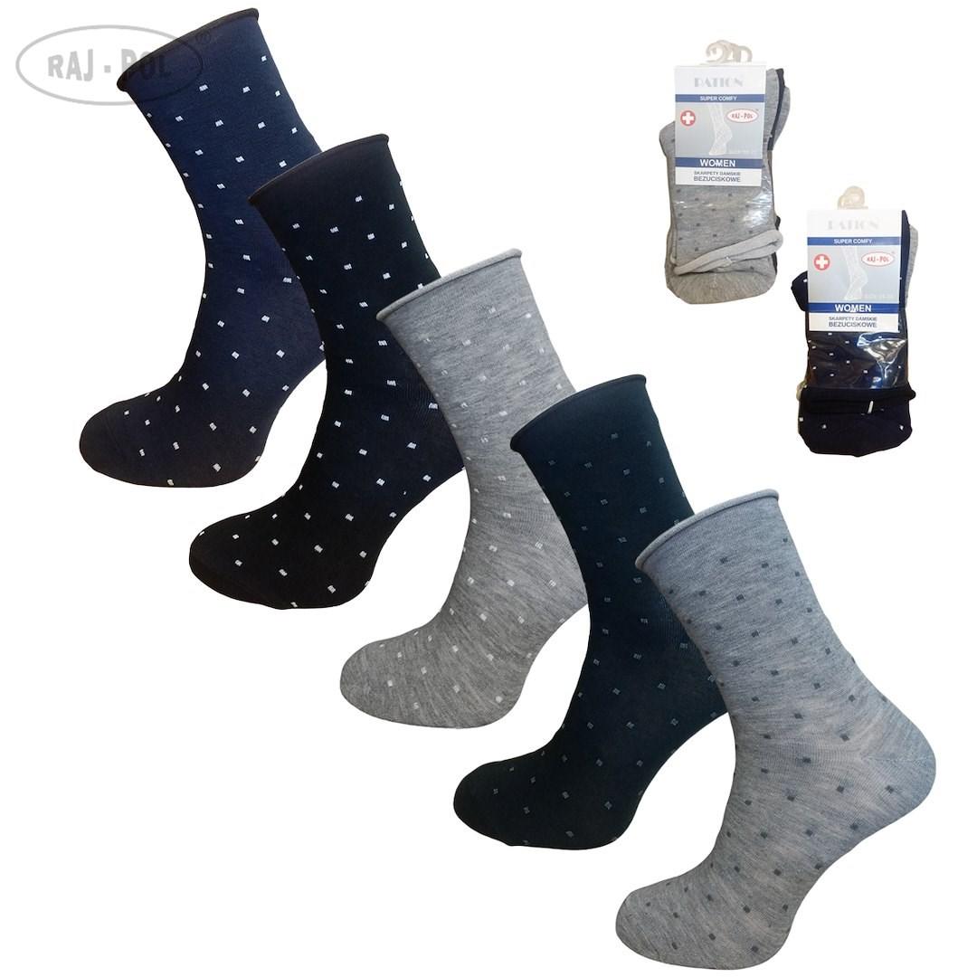 RAJ-POL / SKARPETA DAMSKA WZOROWANA BEZUCISKOWA RP737819 - www.anstel.pl
