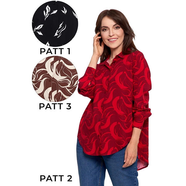 MORAJ / KOSZULA DAMSKA OVERSIZE Z WYDŁUŻONYM TYŁEM OKD3500-002 - www.anstel.pl