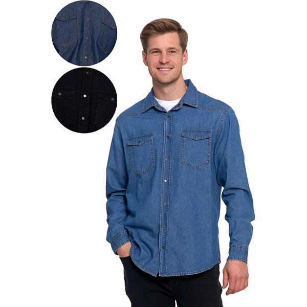 MORAJ / KOSZULA MĘSKA JEANSOWA NA ZATRZASKI OKM5500-003 - www.anstel.pl