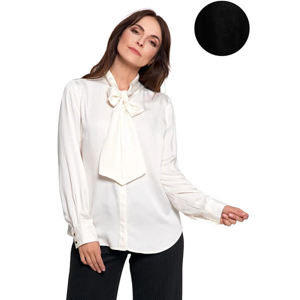 MORAJ / KOSZULA DAMSKA Z KOKARDĄ POD SZYJĄ OKD3500-003 - www.anstel.pl