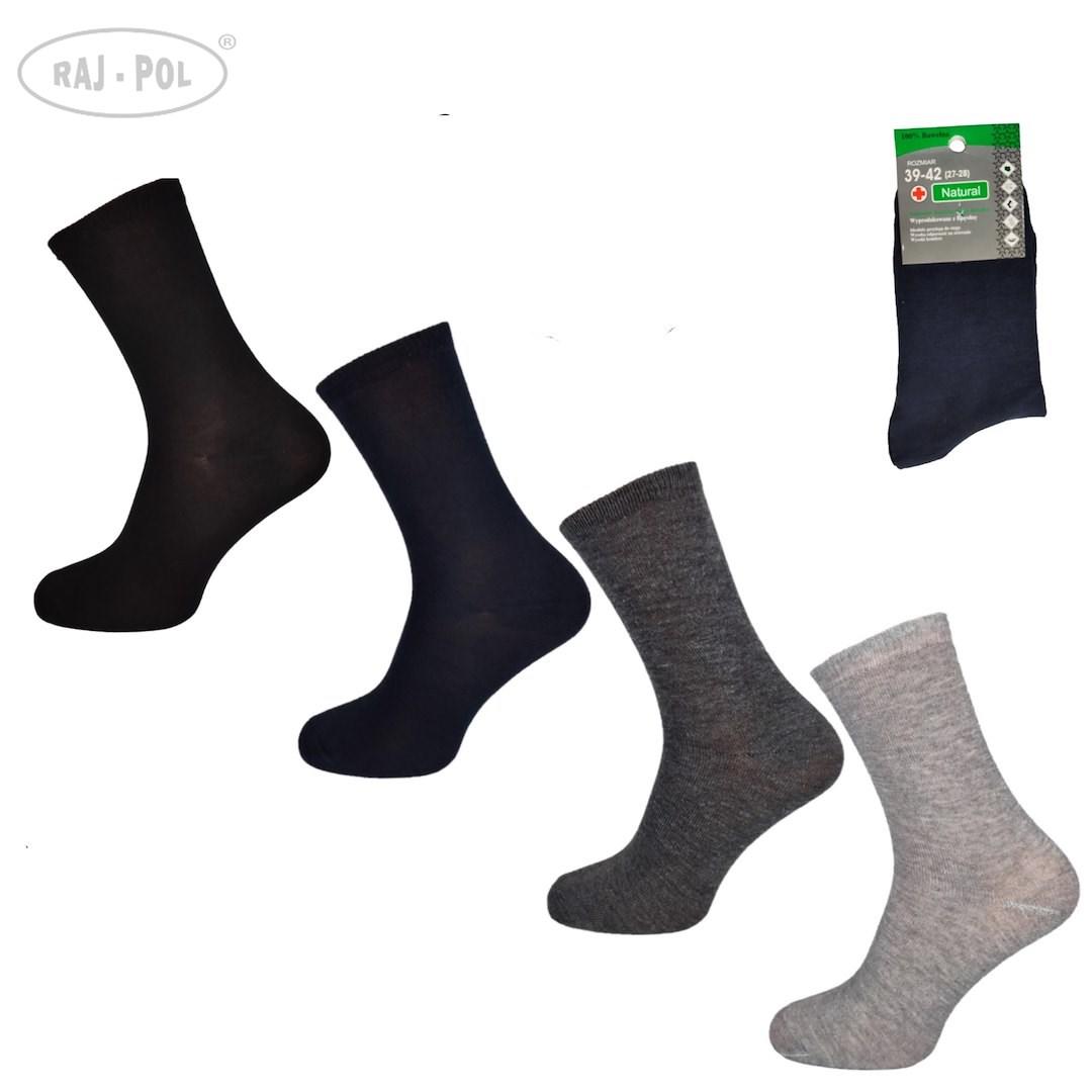 RAJ-POL / SKARPETY MĘSKIE NATURAL GŁADKIE 816747 - www.anstel.pl