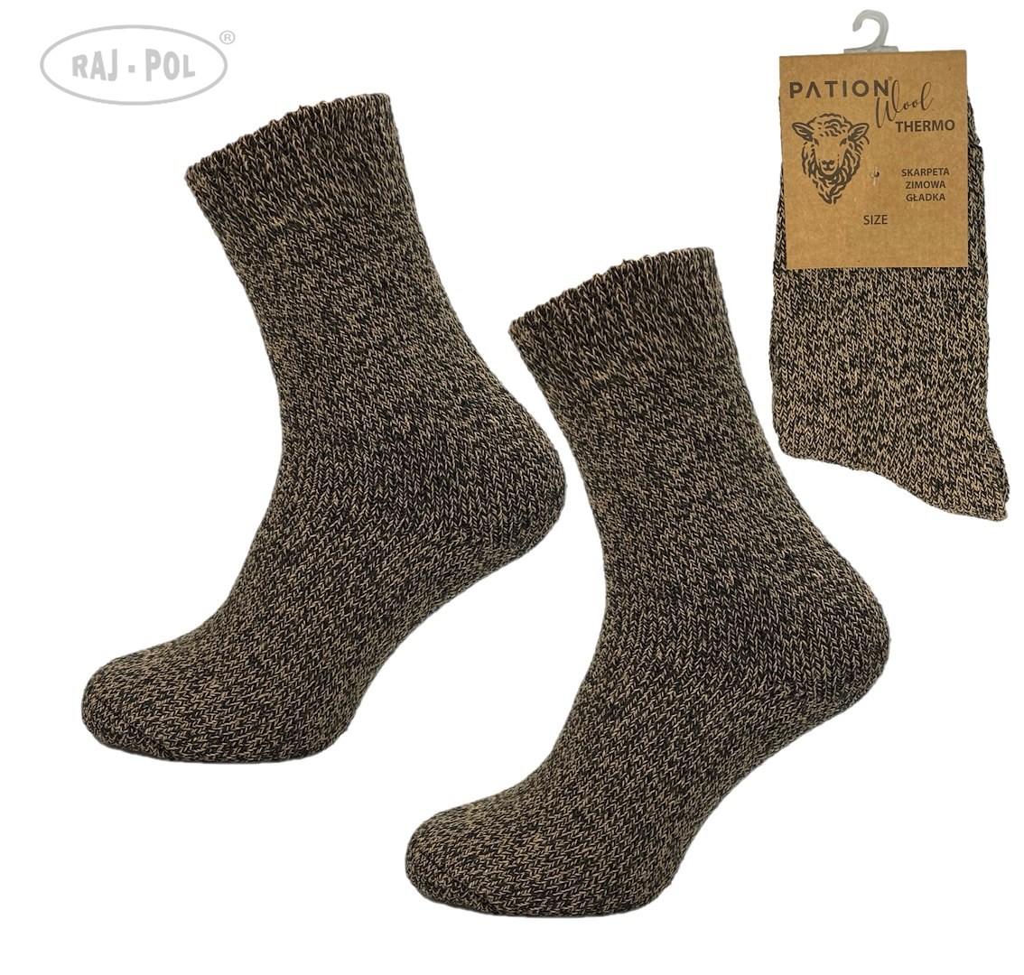 RAJ-POL / SKARPETY WEŁNIANE MELANGE SZARO-BEŻOWE 734702, 734740 - www.anstel.pl