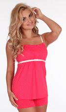 DE LAFENSE / PIŻAMKA KROPKI NA RAMIĄCZKACH+ SZORTY 915 - www.anstel.pl