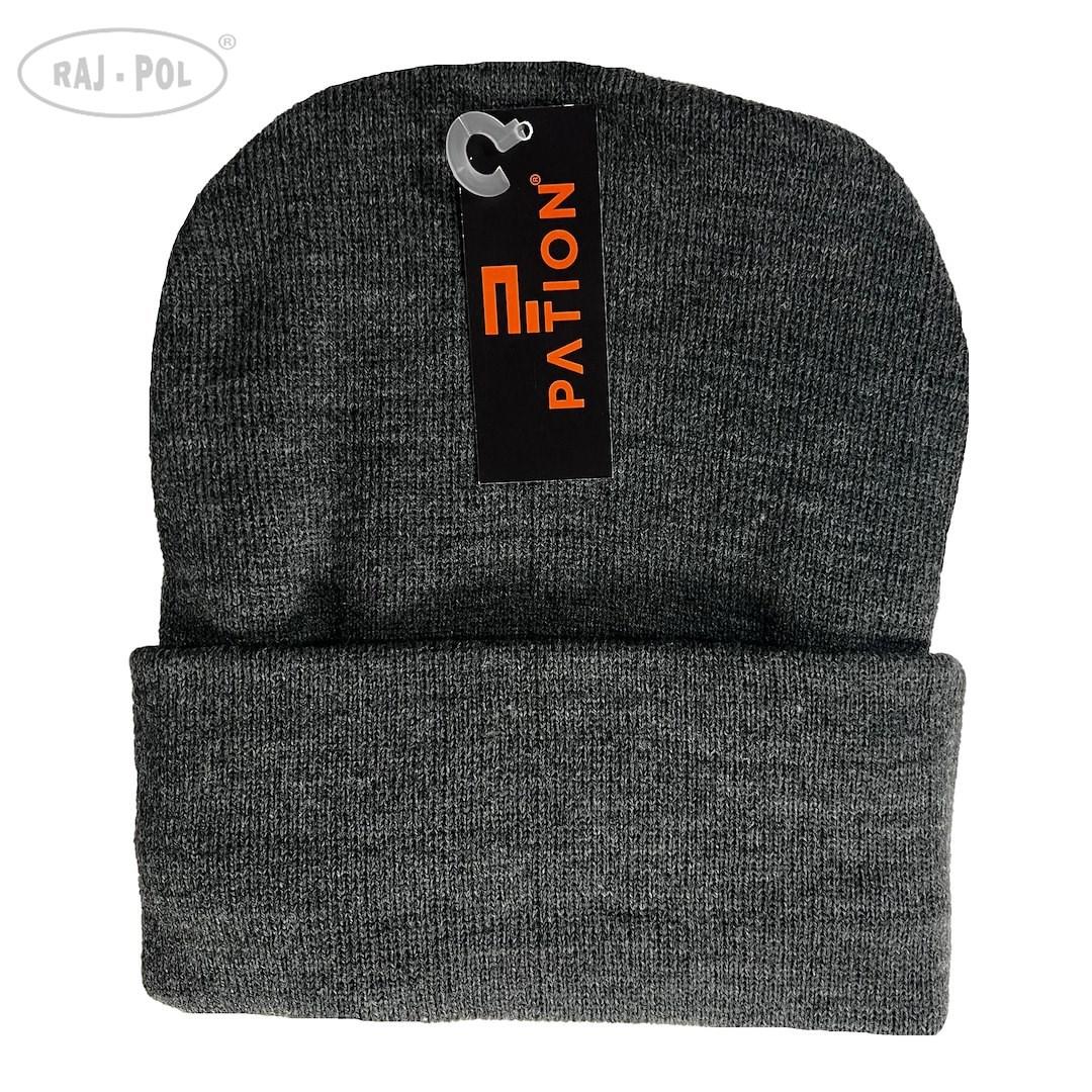 Czapka męska thermo prosta szary 735136