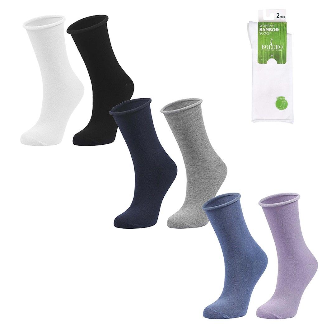 Skarpety damskie roll top bamboo 2-pak 253435, 253442