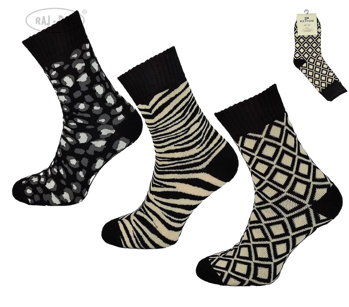 Skarpeta cosy czarna wzorowana mix 35-38 39-42