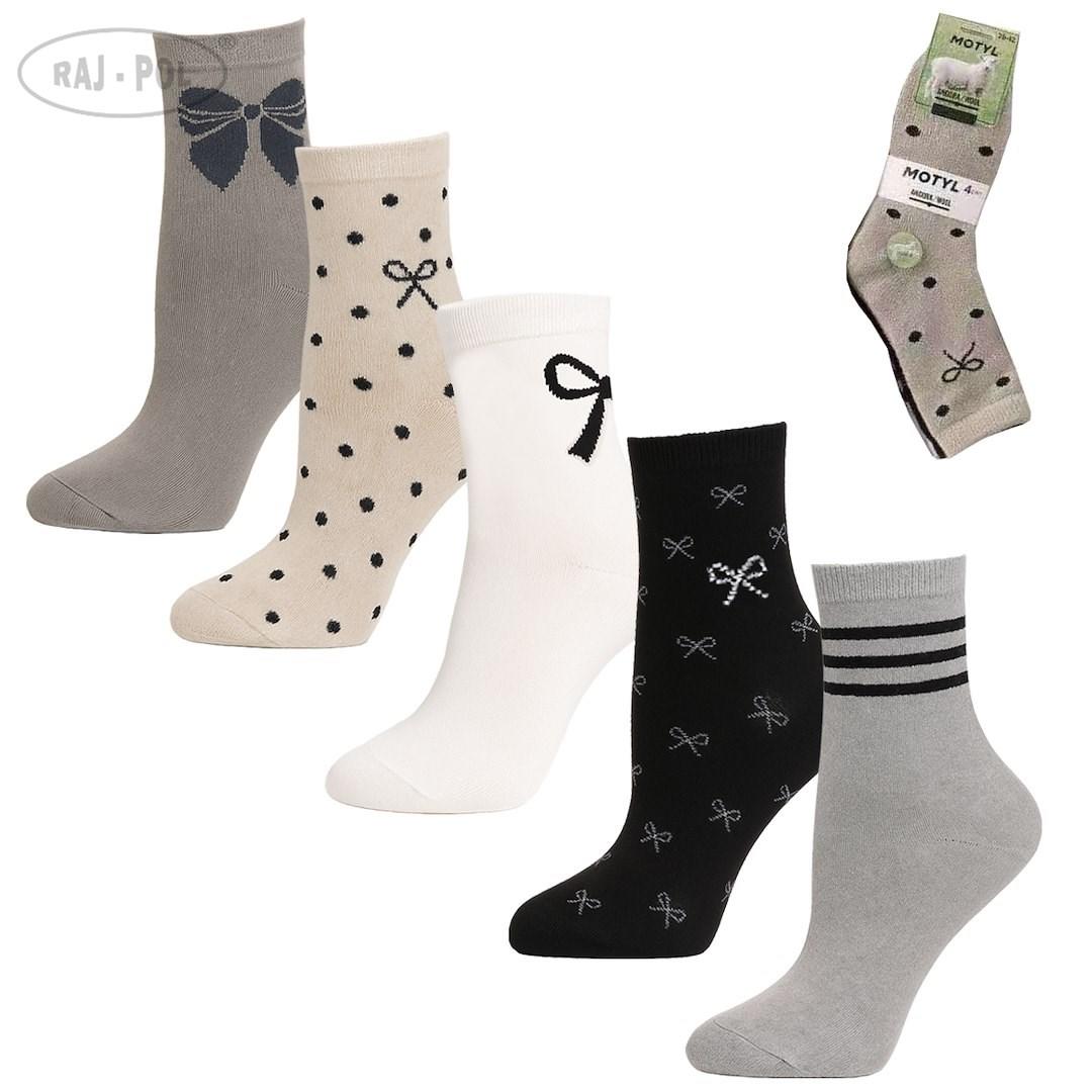 Skarpety damskie angora na frocie kz-009