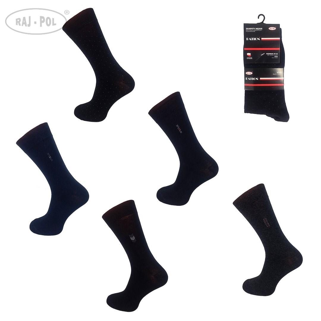 Skarpeta męska garniturowa wzorowana 3-pak 727032