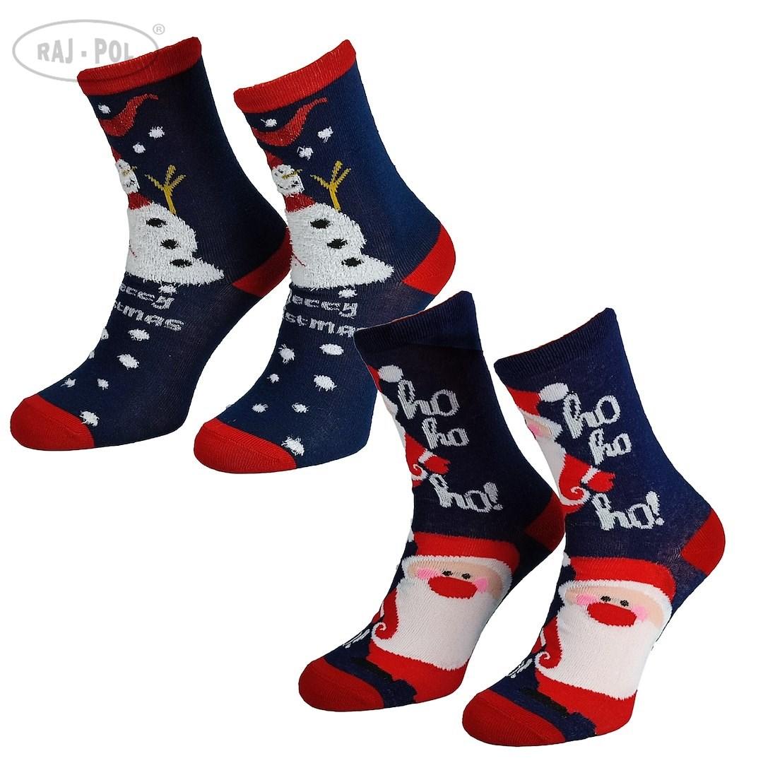 Skarpeta damska świąteczna niebieskie 736676