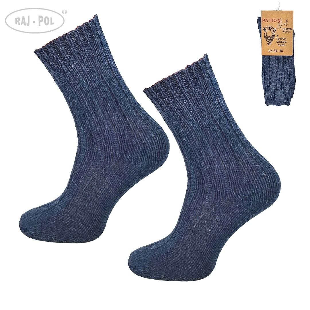 Skarpety męskie wełniane prążkowane 734313, 734344, 734382, 734412