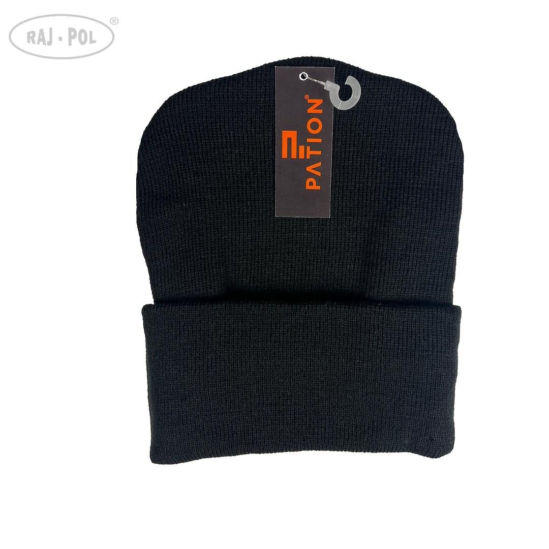 Czapka męska thermo prosta czarna 735099