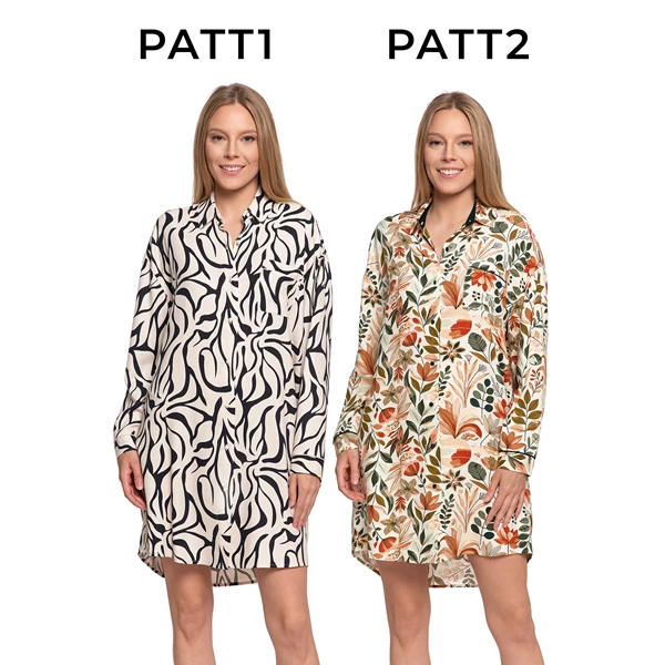 Koszula nocna damska wiskozowa z długim rękawem pdk4800-003