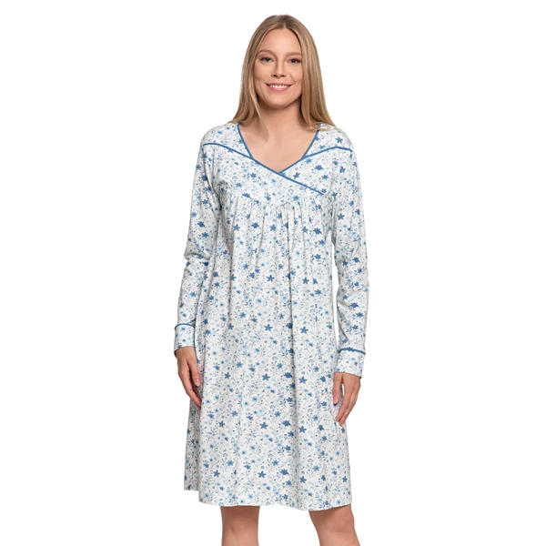 Koszula nocna damska z długim rękawem  luźna pdk3600-007