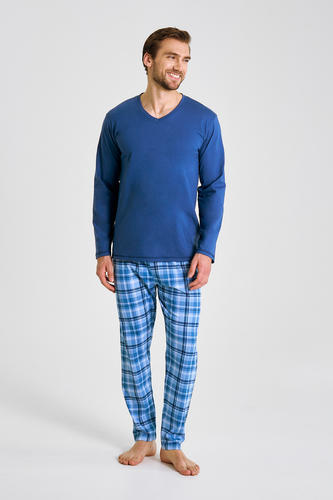 3476 piżama męska długa mark 3xl-4xl kolekcja aw 25/26