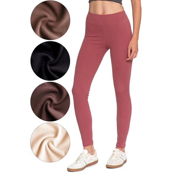 Legginsy damskie prążkowane z wysokim stanem rdl1800-015