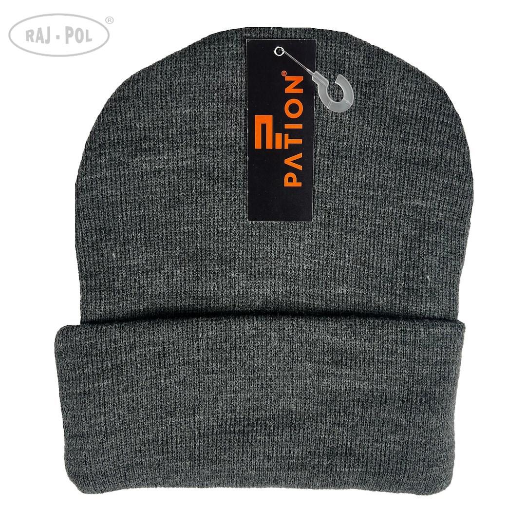 Czapka męska prosta szara 735150