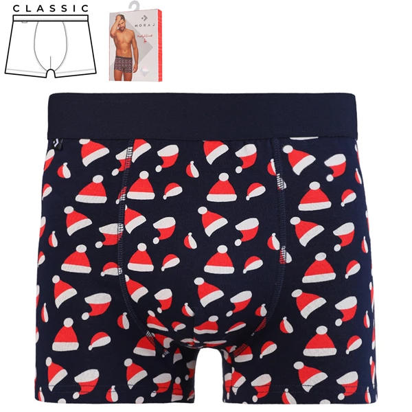 Bokserki męskie świąteczne z czapką mikołaja mbx600-500