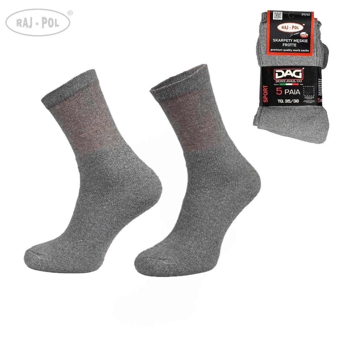 Skarpety męskie frotte szare 702107