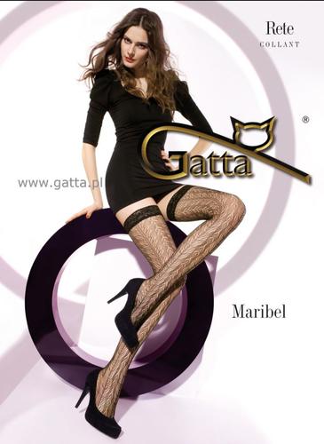 Maribel - pończochy wzorzyste z koronką