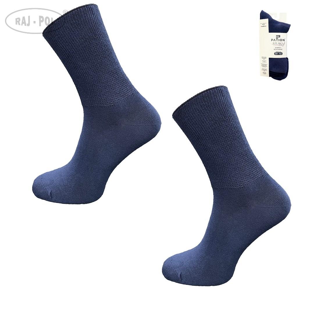 Skarpety bezuciskowe bawełniane relax granat 799213