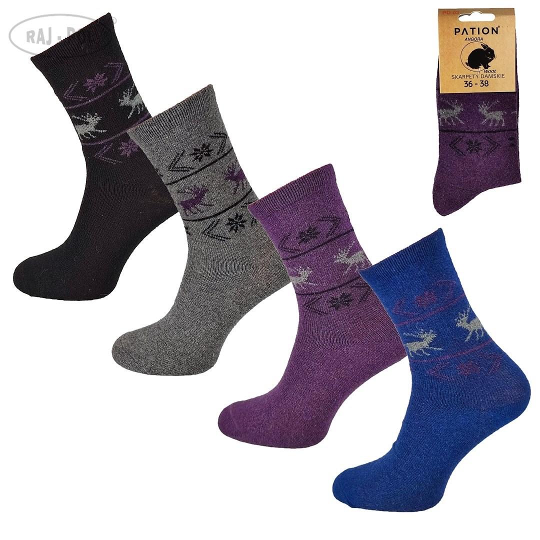 Skarpeta damska angora pation 729579