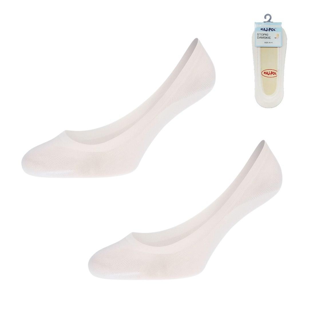 Baleriny damskie z silikonem białe raj-pol 813876