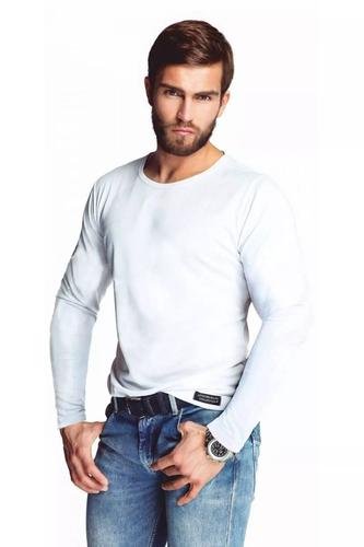 Bluzka męska z długim rękawem okrągły dekolt 86133 james bradley