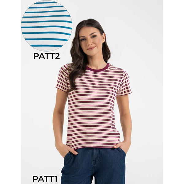 T-shirt damski w paski bd1300-521