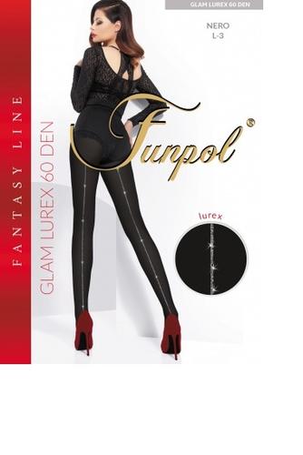 Rajstopy z błyszczącym szwem glam lurex 60 den