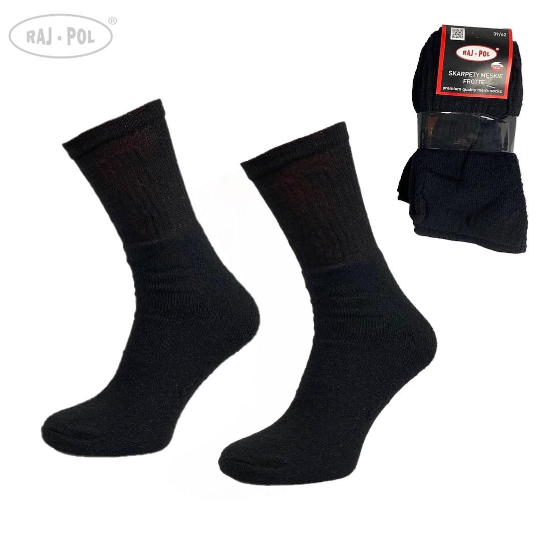 Skarpety męskie frotte czarne 702091