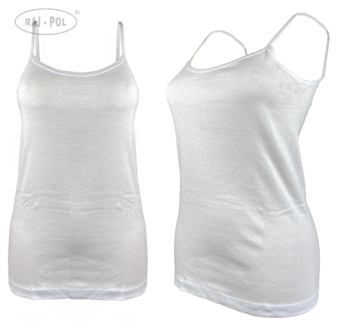 Damska podkoszulka biała na ramiączku gładka 728787
