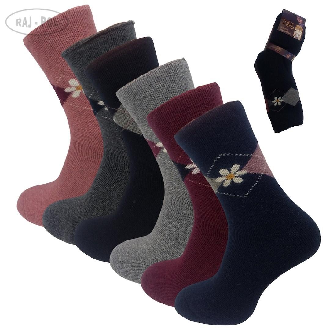 Skarpeta damska angora na frocie m751-3