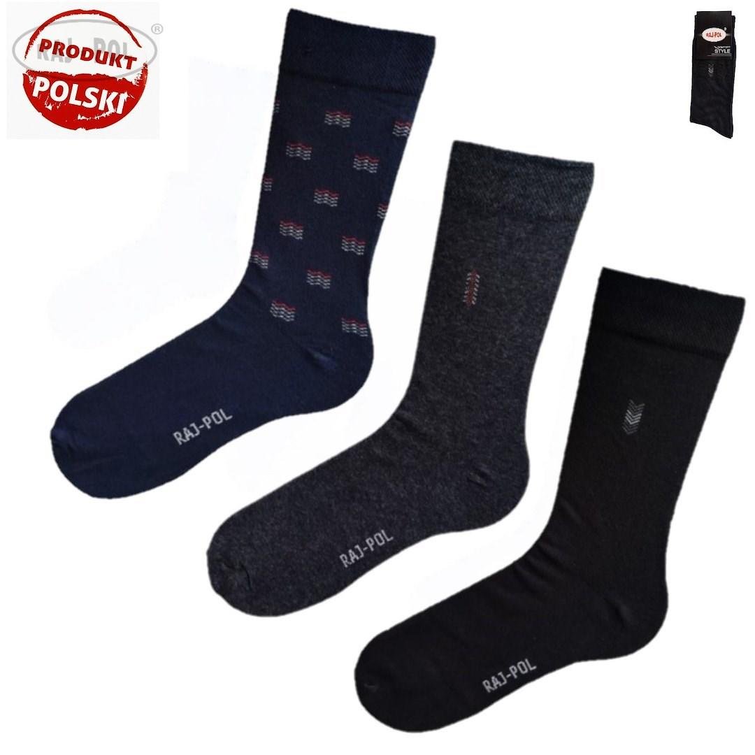 Skarpety męskie garniturowe wzorowane raj-pol 706341