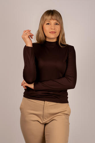Półgolf bluzka damska resta - kolor brązowy babell aw25